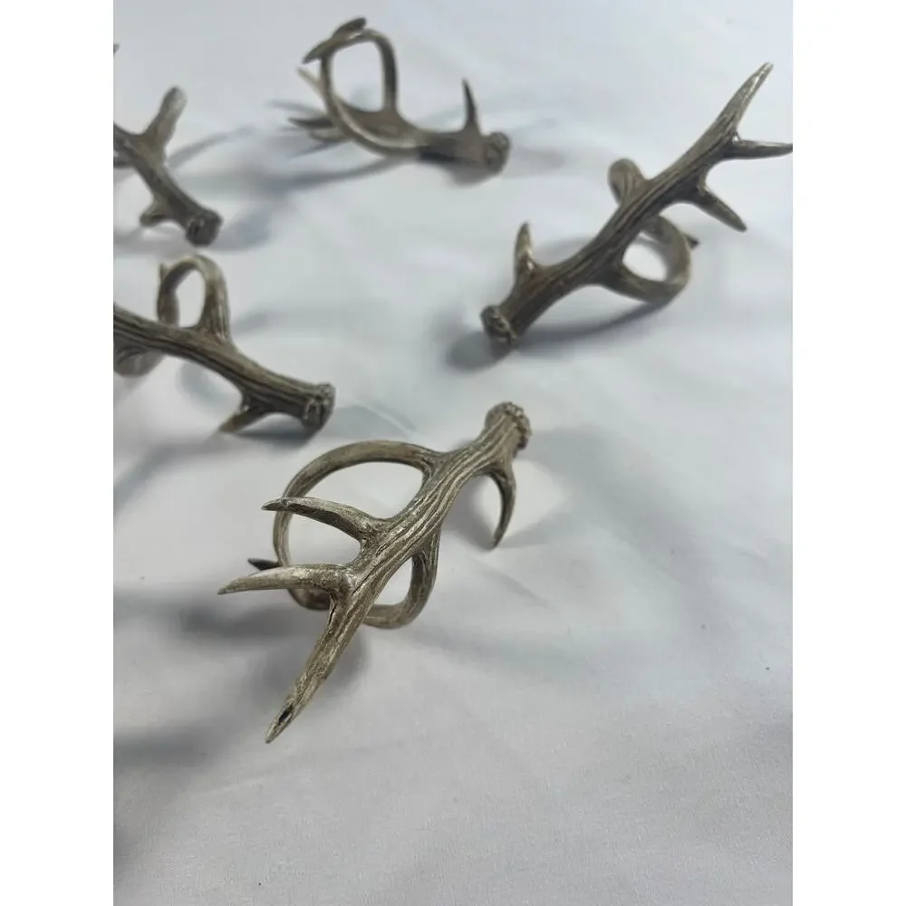 Pottery Barn Antler Napkin Rings Set of 6